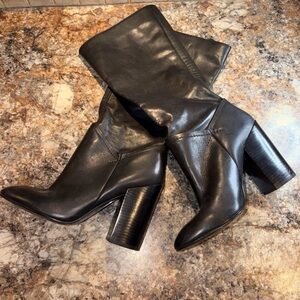 Aldo Black Heeled Leather Boots